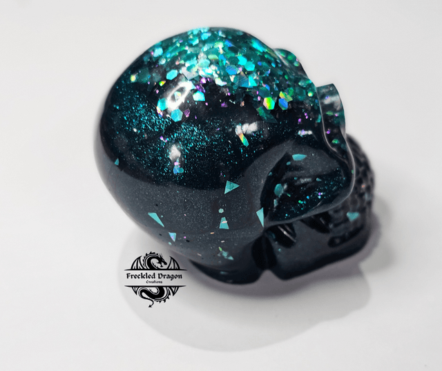 Skull - Teal Glitter